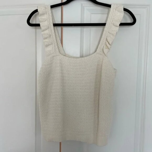 NWOT // Crochet Ruffle Strap Sweater Tank - Picture 5 of 5